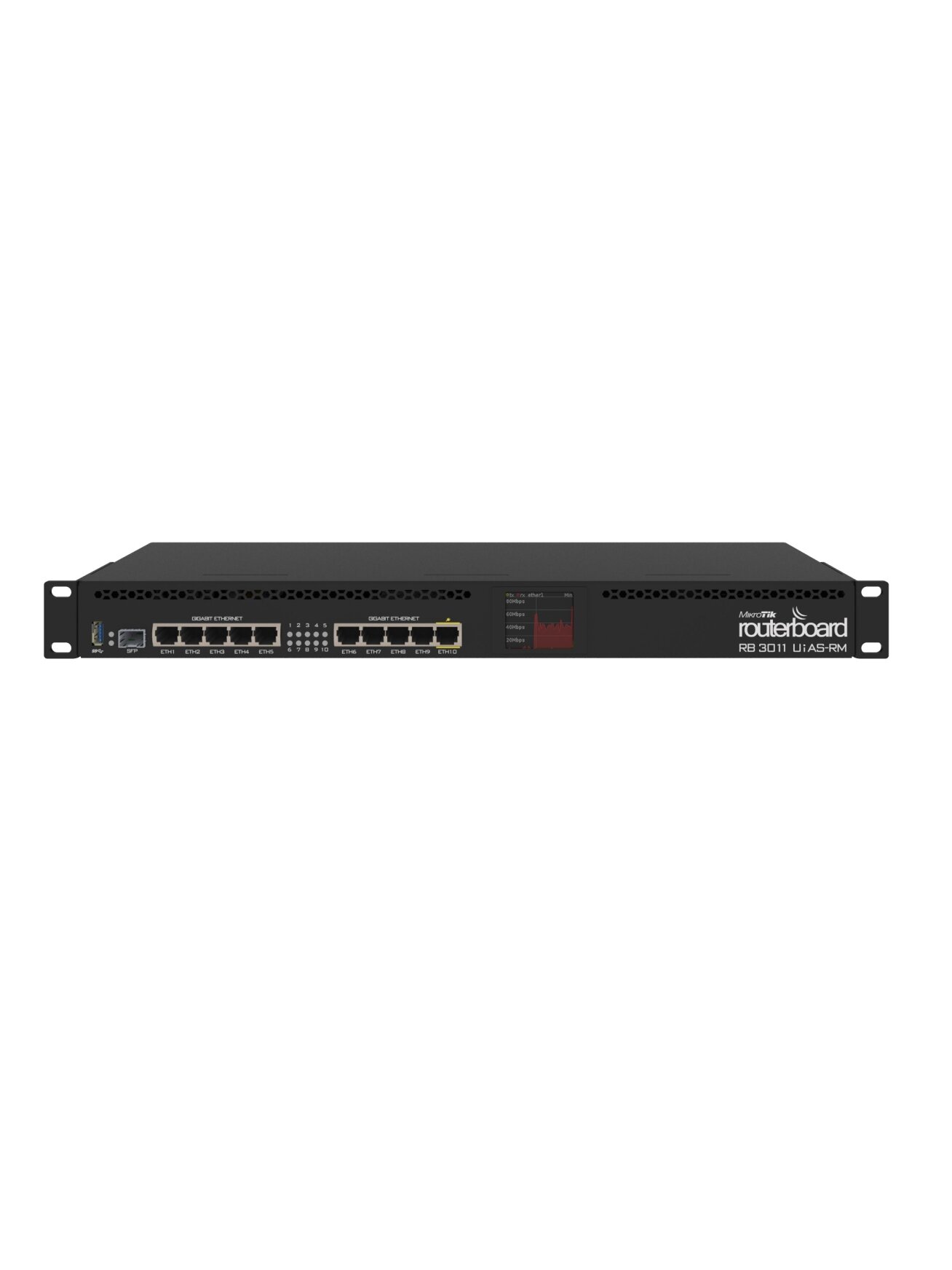 10 prievadų, 10 PoE prievadų komutatorius MIKROTIK RB3011UiAS-RM 10 prievadų, 10 PoE prievadų komutatorius MIKROTIK RB3011UiAS-RM