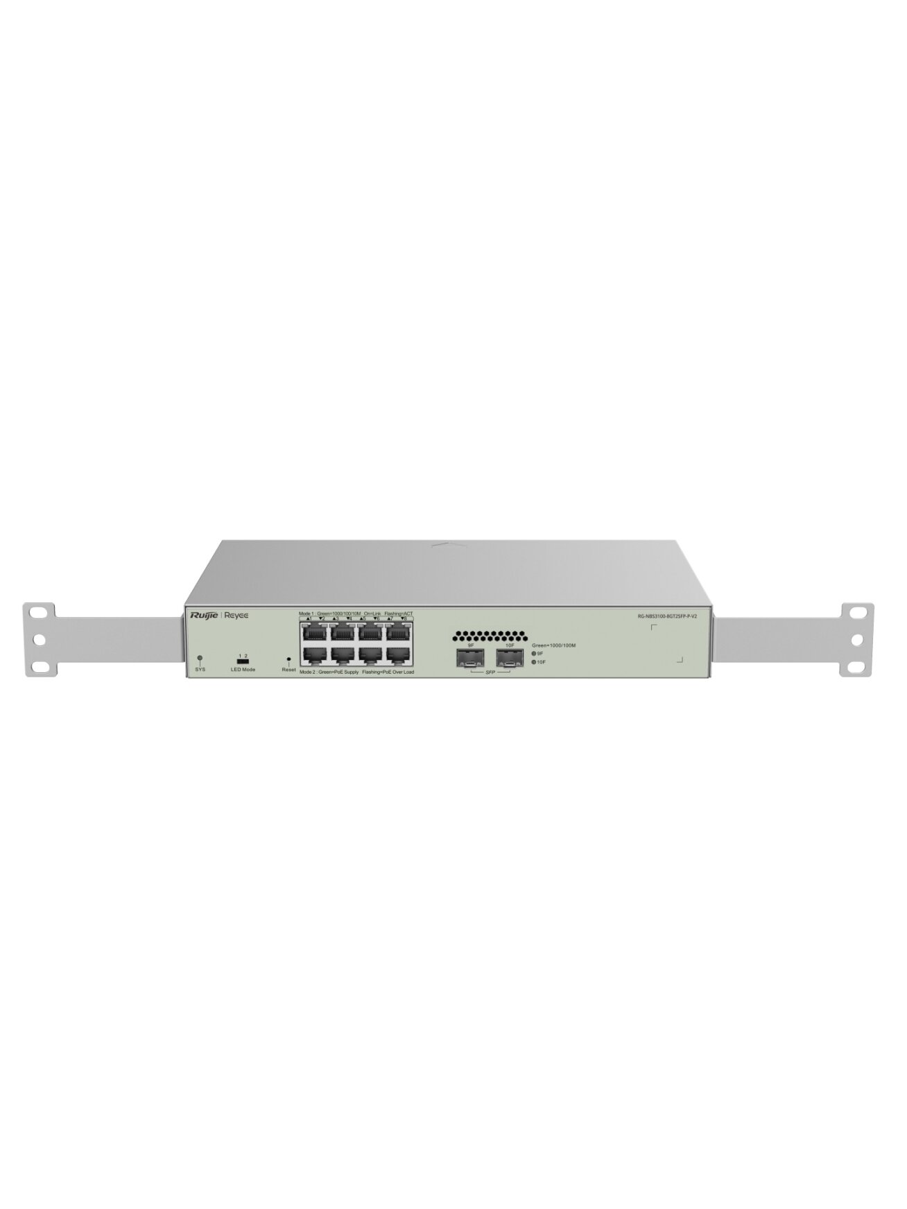 10 prievadų komutatorius Ruijie RG-NBS3100-8GT2SFP-P-V2 (Valdomas, Layer 2, 8 x PoE+) 10 prievadų komutatorius Ruijie RG-NBS3100-8GT2SFP-P-V2 (Valdomas, Layer 2, 8 x PoE+)
