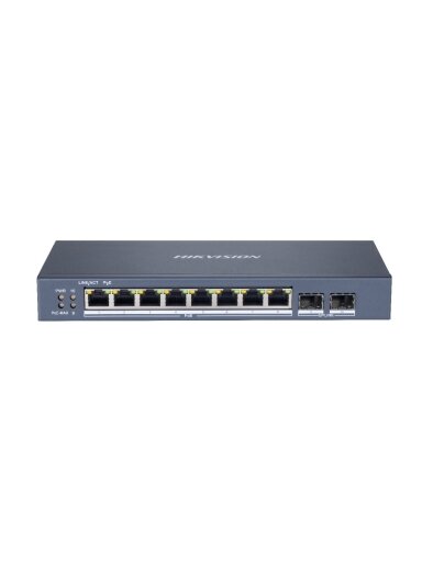 10 prievadų, 8 PoE prievadų komutatorius Hik-vision DS-3E1510P-SI