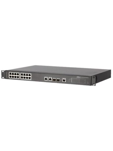 16 prievadų, 16 PoE prievadų komutatorius Dahua PFS4218-16ET-190 (L2, 2xSFP, 2xGigabit, 190W)