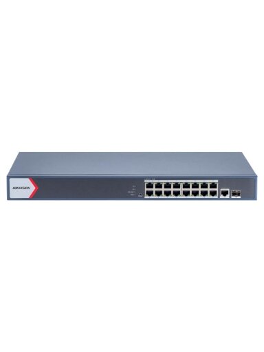 18 prievadų, 16 PoE prievadų komutatorius Hikvision DS-3E1518P-EI/M
