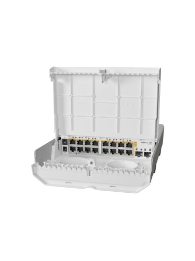 18 prievadų komutatorius Mikrotik Cloud Smart Switch CRS318-16P-2S+OUT