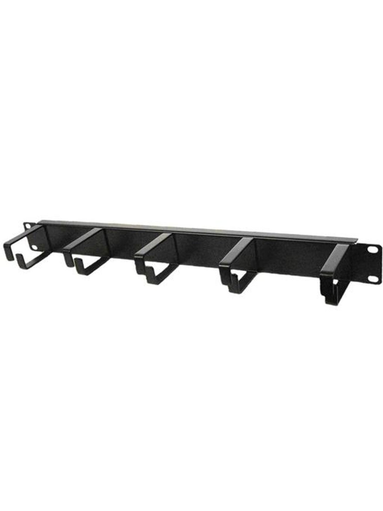 19'' kabelių tvarkymo panelė 1U su plastikiniais žiedais (be kiaurymių)