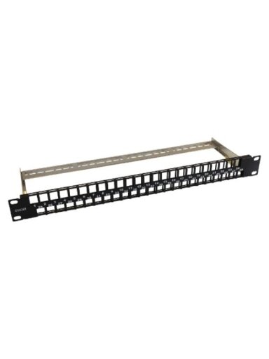 19'' komutacinė panelė Excel 100-050 (1U, 48 portai, be lizdų, su žymėjimu, juoda)