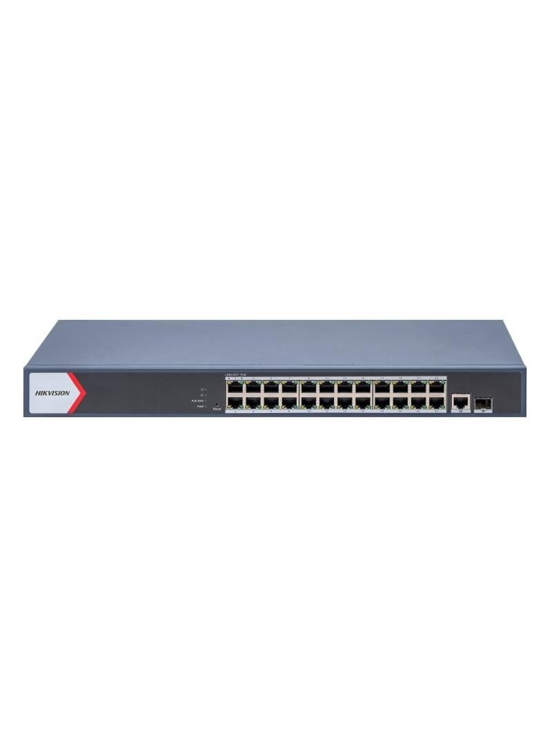 26 prievadų, 24 PoE prievadų komutatorius Hikvision DS-3E1526P-EI/M (valdomas, 1xSFP, 1xRJ45, 52Gbps, 230W) 26 prievadų, 24 PoE prievadų komutatorius Hikvision DS-3E1526P-EI/M (valdomas, 1xSFP, 1xRJ45, 52Gbps, 230W)