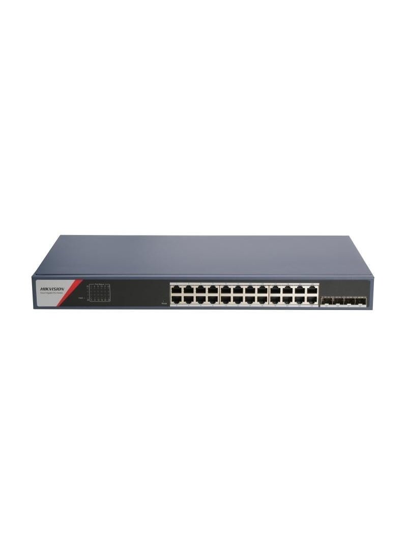 26 prievadų, 24 PoE prievadų komutatorius Hikvision DS-3E1528-SI-24T4F