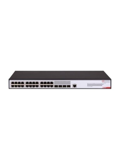 28 prievadų komutatorius Hikvision DS-3E2528-HI-24T4F (valdomas L2+, 24xLAN, 4xSFP, 56Gbps) 28 prievadų komutatorius Hikvision DS-3E2528-HI-24T4F (valdomas L2+, 24xLAN, 4xSFP, 56Gbps)