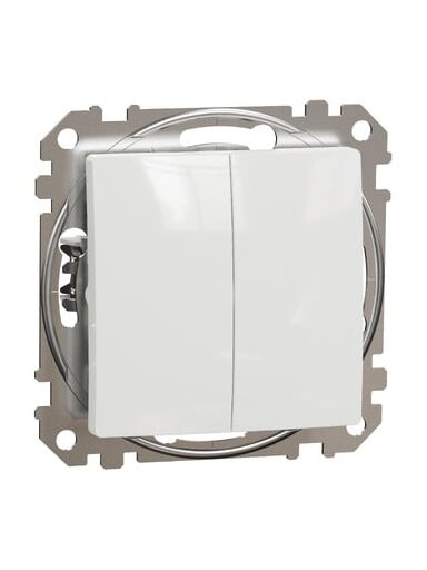 2 klavišų jungiklio mygtukas Schneider Electric Sedna Design SDD111118 (baltas)