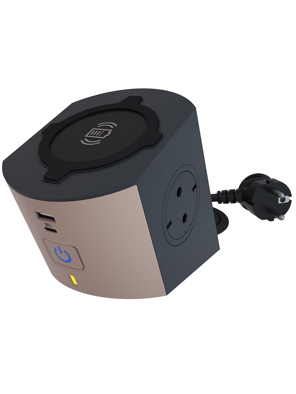 2-vietų ilgiklis + A ir C tipo USB + belaidis krovimas 10W Legrand 694500 (2m)