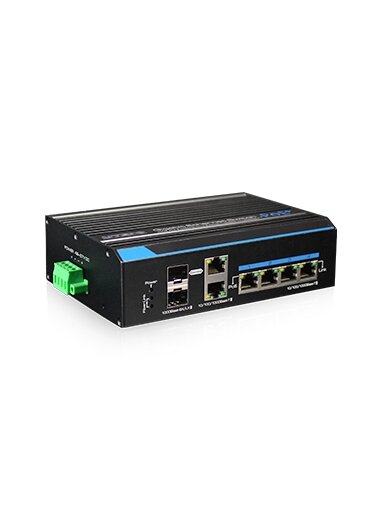 4 prievadų, 4 PoE pramoninis komutatorius UTEPO UTP7204GE-HPOE