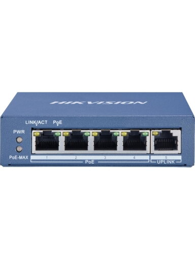 5 prievadų, 4 PoE prievadų komutatorius Hik-vision DS-3E0505P-E/M