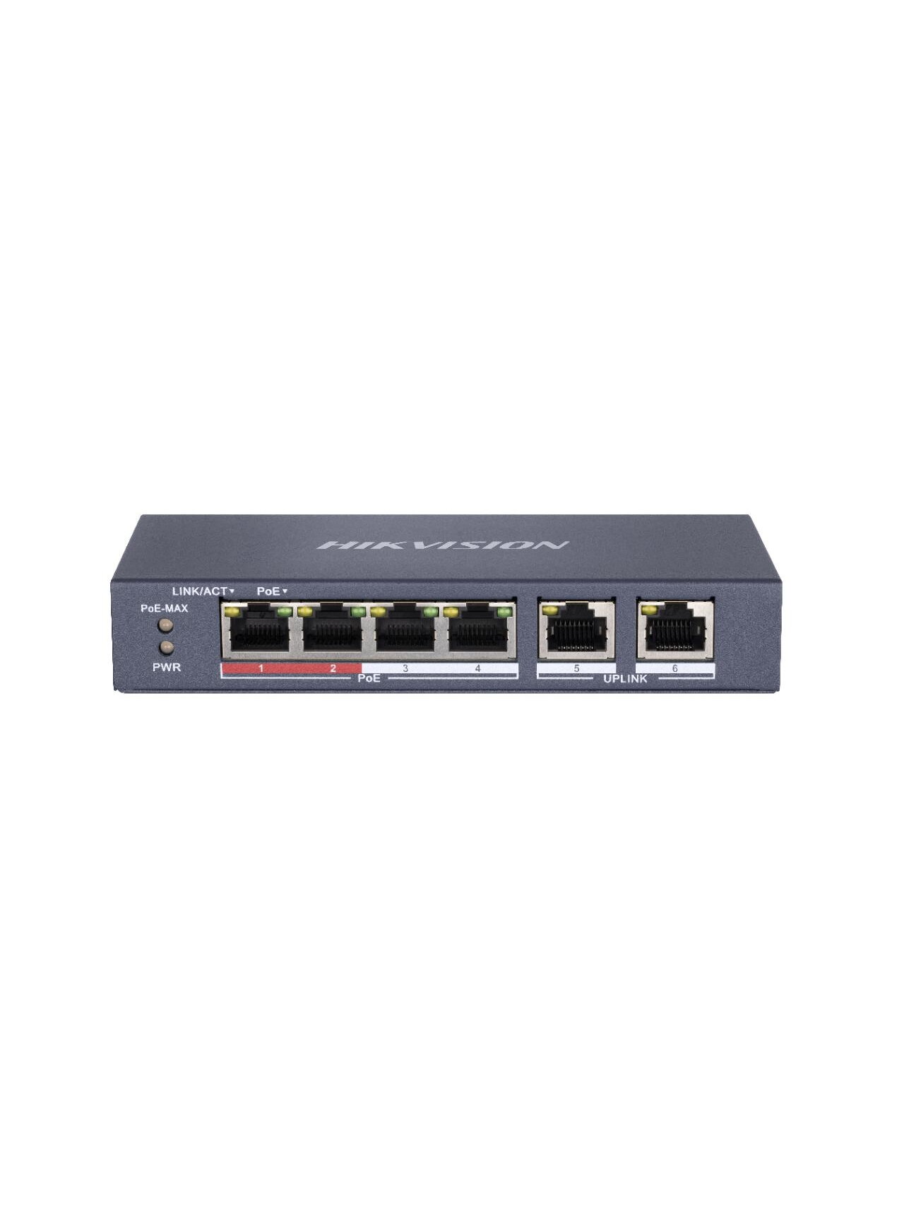 6 prievadų, 4 PoE prievadų komutatorius Hikvision DS-3E0106P-E/M 6 prievadų, 4 PoE prievadų komutatorius Hikvision DS-3E0106P-E/M