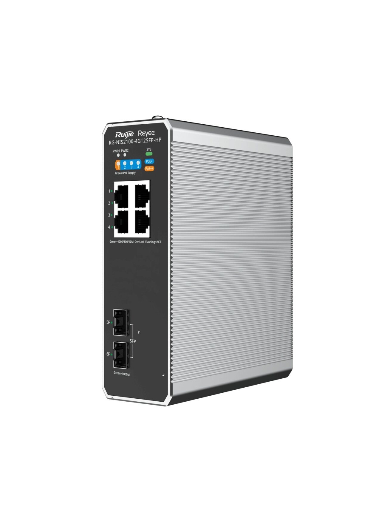 6 prievadų komutatorius Ruijie Reyee RG-NIS2100-4GT2SFP-HP