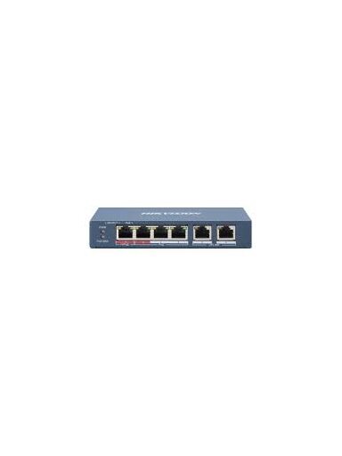 6 prievadų, 4 PoE prievadų komutatorius Hikvision DS-3E0106HP-E