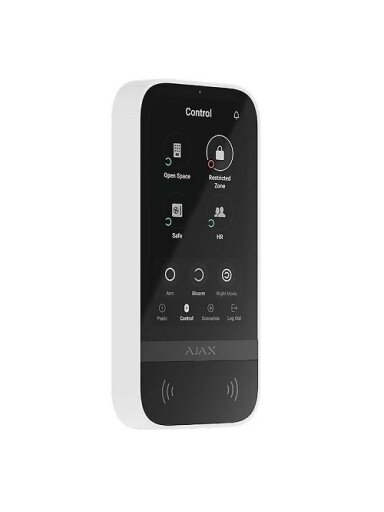 Ajax KeyPad TouchScreen belaidė valdymo klaviatūra liečiamu ekranu (balta)