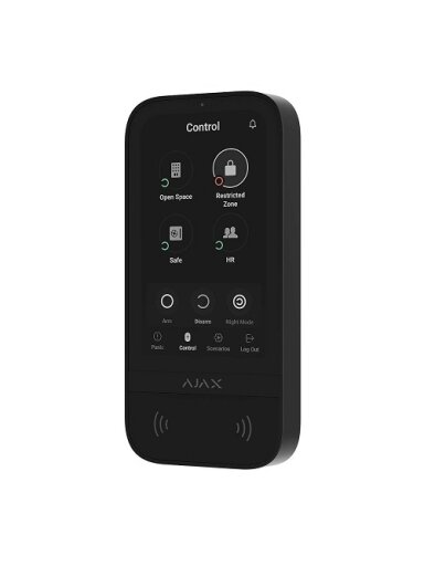 Ajax KeyPad TouchScreen belaidė valdymo klaviatūra liečiamu ekranu  (Juoda)