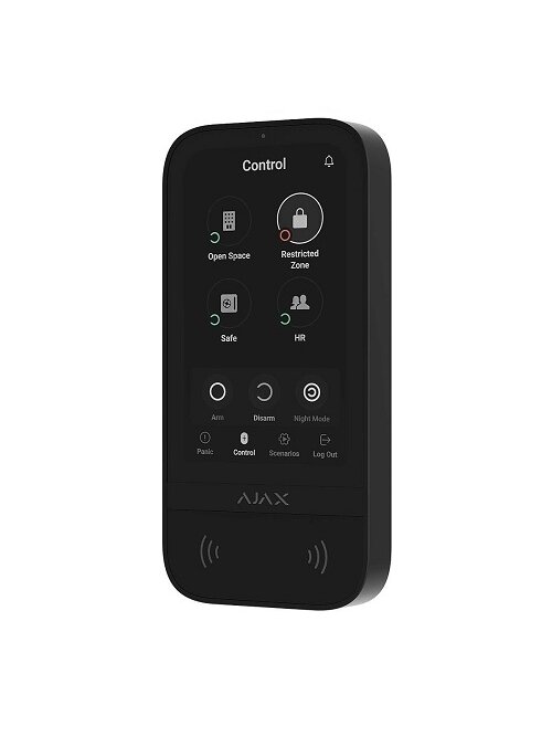 Ajax KeyPad TouchScreen belaidė valdymo klaviatūra liečiamu ekranu  (Juoda)