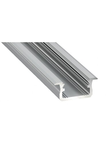 Aliuminis anoduotas profilis Lumines LED juostoms (įleidžiamas, pilkas, 2m)