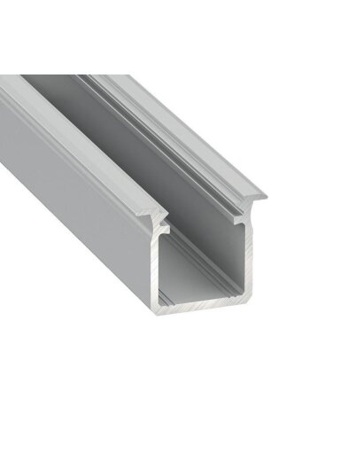 Aliuminis įleidžiamas profilis Lumines LED juostoms (pilkas, pagilintas, 2m)