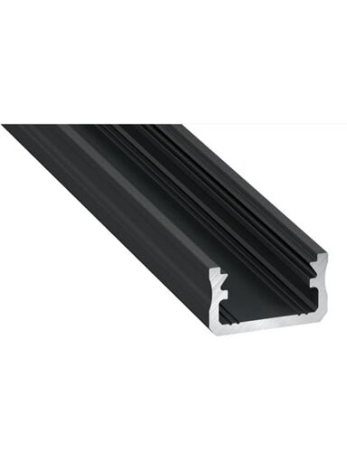Aliuminis profilis Lumines LED juostoms A (juodas, anoduotas, 2m)