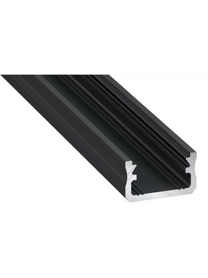 Aliuminis profilis Lumines LED juostoms A (juodas, anoduotas, 2m)