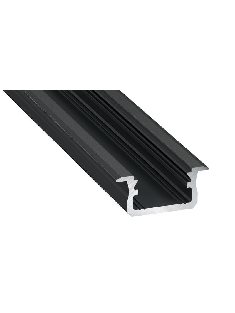 Aliuminis profilis Lumines LED juostoms (juodas, anoduotas, 3m)