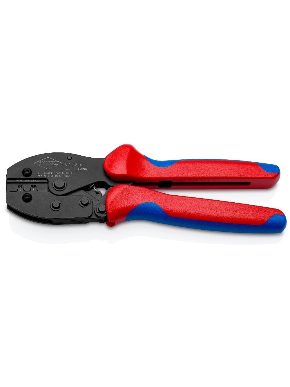 Antgalių užspaudimo replės Knipex 97 52 42 (MC4 jungtims, 4–6mm²) Antgalių užspaudimo replės Knipex 97 52 42 (MC4 jungtims, 4–6mm²)
