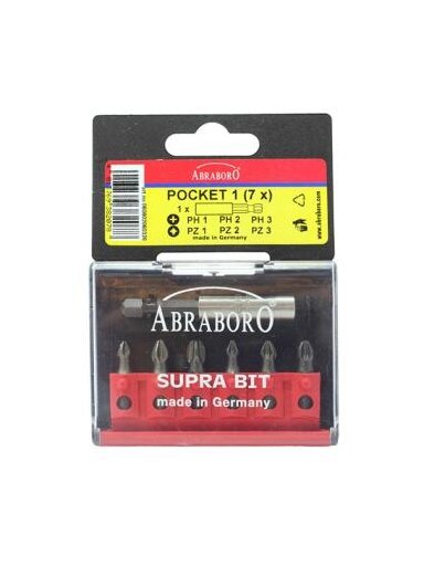 Antgalių rinkinys PH PZ 1,2,3+58mm magnetinis laikiklis (Kryžminiai antgaliai)