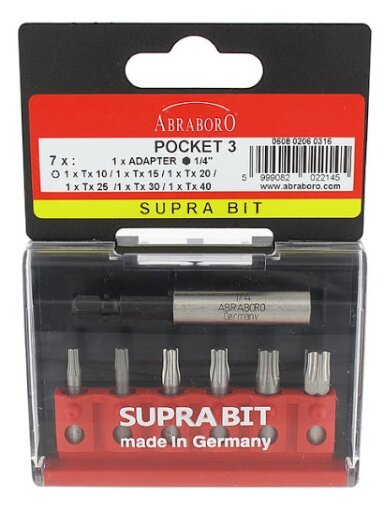 Antgalių rinkinys TX+58mm magnetinis laikiklis (TORX antgaliai)