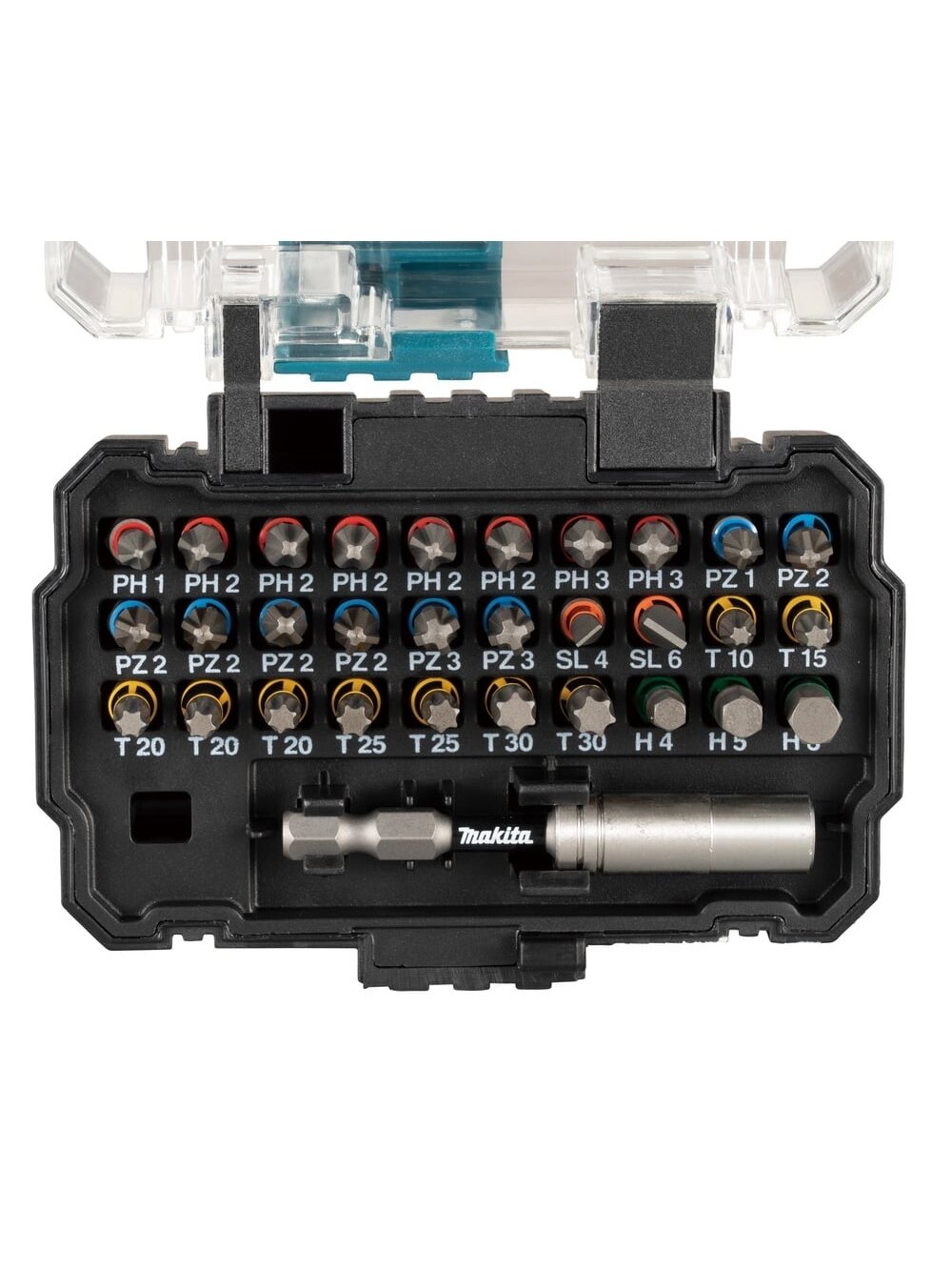 Atsuktuvo antgalių komplektas Makita E-13552 (30 antgalių, magnetinis laikiklis)