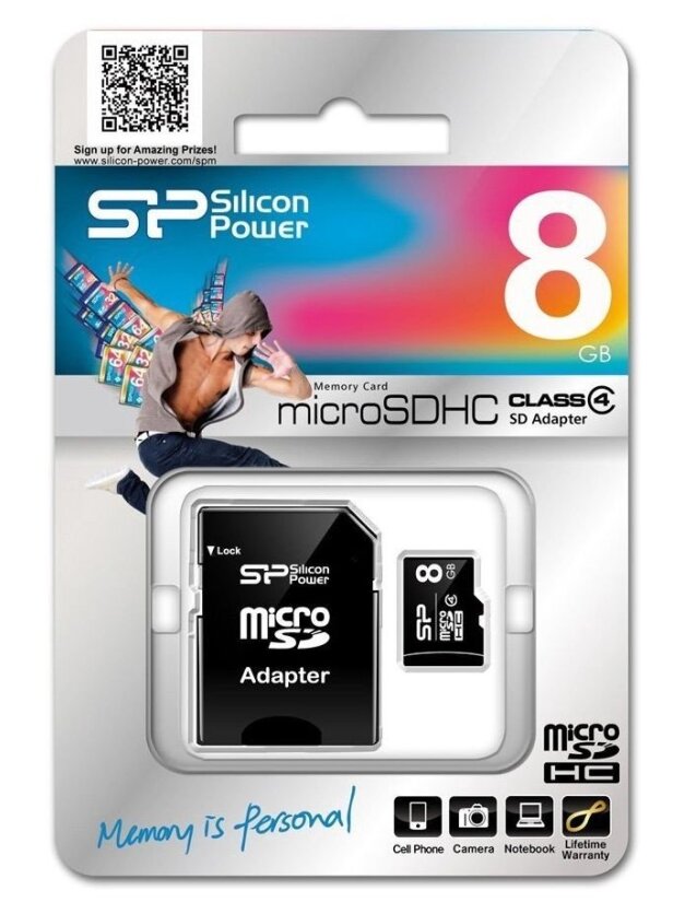 Atminties kortelė Silicon Power 8 GB MicroSDHC Atminties kortelė Silicon Power 8 GB MicroSDHC