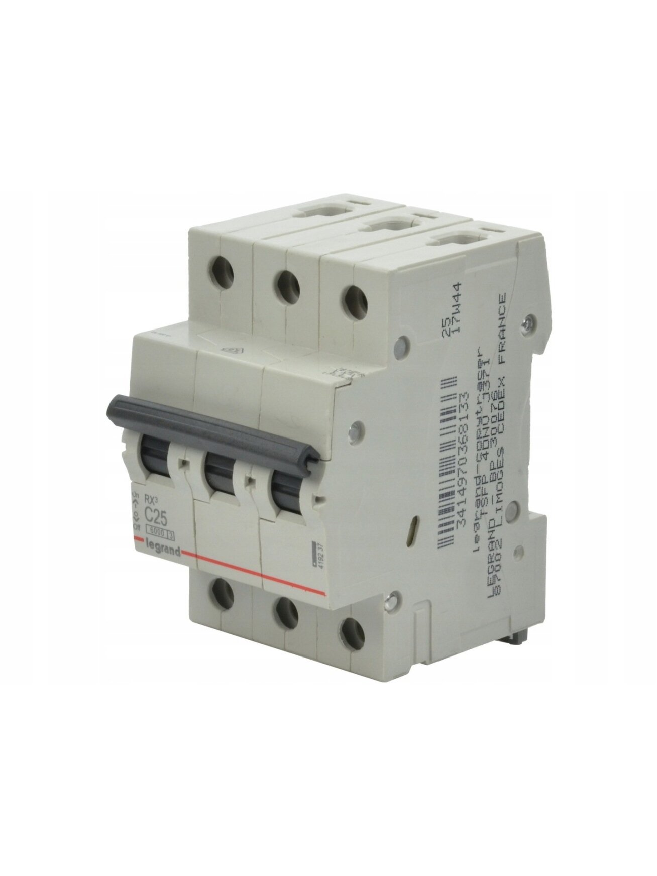 Automatinis jungiklis MCB RX3 Legrand 419237 (25A, 3P, 400V, 6kA) Automatinis jungiklis MCB RX3 Legrand 419237 (25A, 3P, 400V, 6kA)