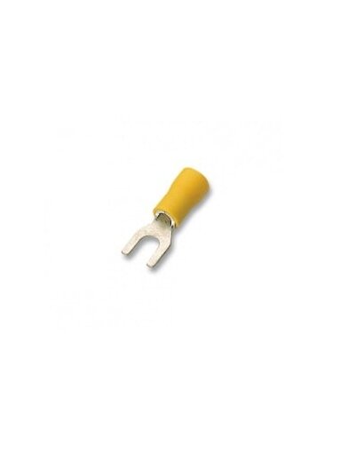 AU presuojama izoliuota šakutė M6 (6 mm², geltona)