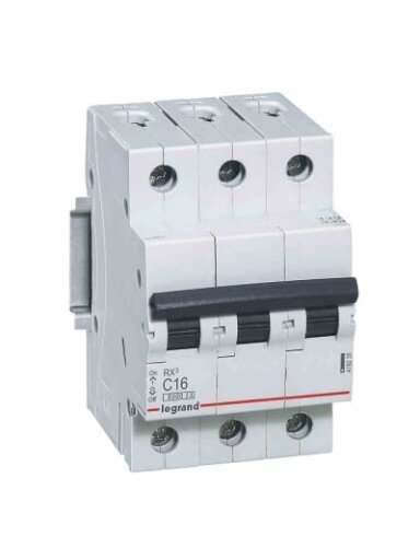 Automatinis jungiklis MCB RX3 Legrand 419235  (16A, 3P, 400V, 6kA)