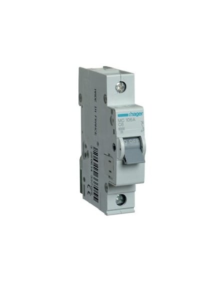 Automatinis jungiklis Hager MC104 (4A, 1P, 230V, 6kA) Automatinis jungiklis Hager MC104 (4A, 1P, 230V, 6kA)