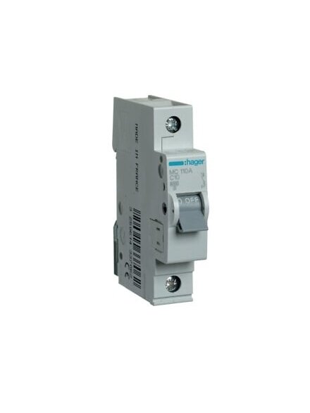 Automatinis jungiklis Hager MC110 (10A, 1P, 230V, 6kA) Automatinis jungiklis Hager MC110 (10A, 1P, 230V, 6kA)