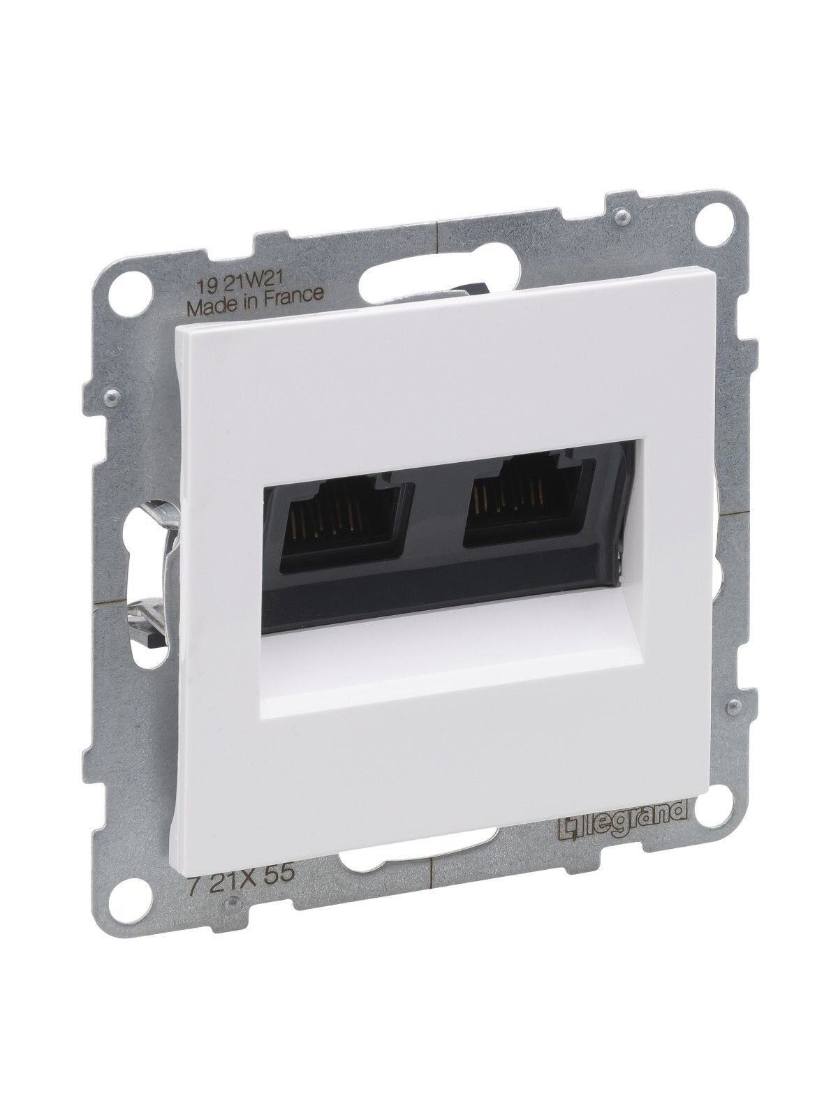 Baltas 2x RJ45 UTP 6A lizdas SUNO Legrand 721155