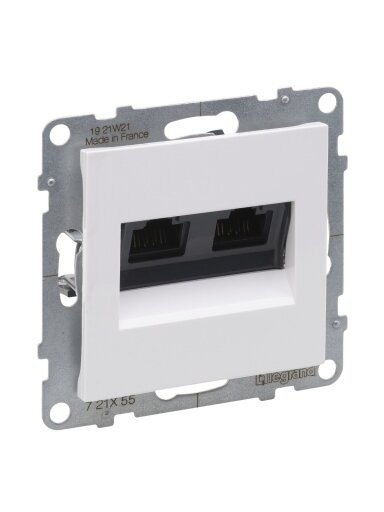 Baltas 2x RJ45 UTP 6A lizdas SUNO Legrand 721155