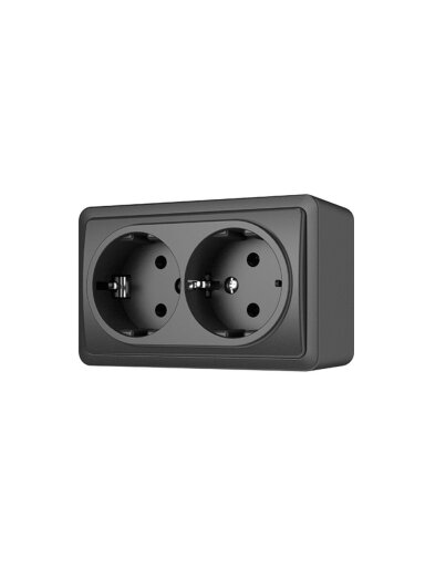 Dvivietis virštinkinis kištukinis lizdas su įžeminimu Vilma SL+250 RP16-0021 SL+ (juoda)