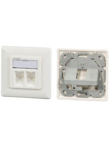 EFB Infralan rėmelis lizdas RJ45 IMT-02-RK-WS-KP (TIA) (2 lizdų, metalinis rėmas)