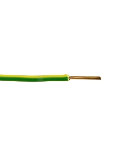 Elpar H07V-U (YDY) 1x10 mm2 vienagyslis laidas (monolitinis, geltonas / žalias, 1 m)