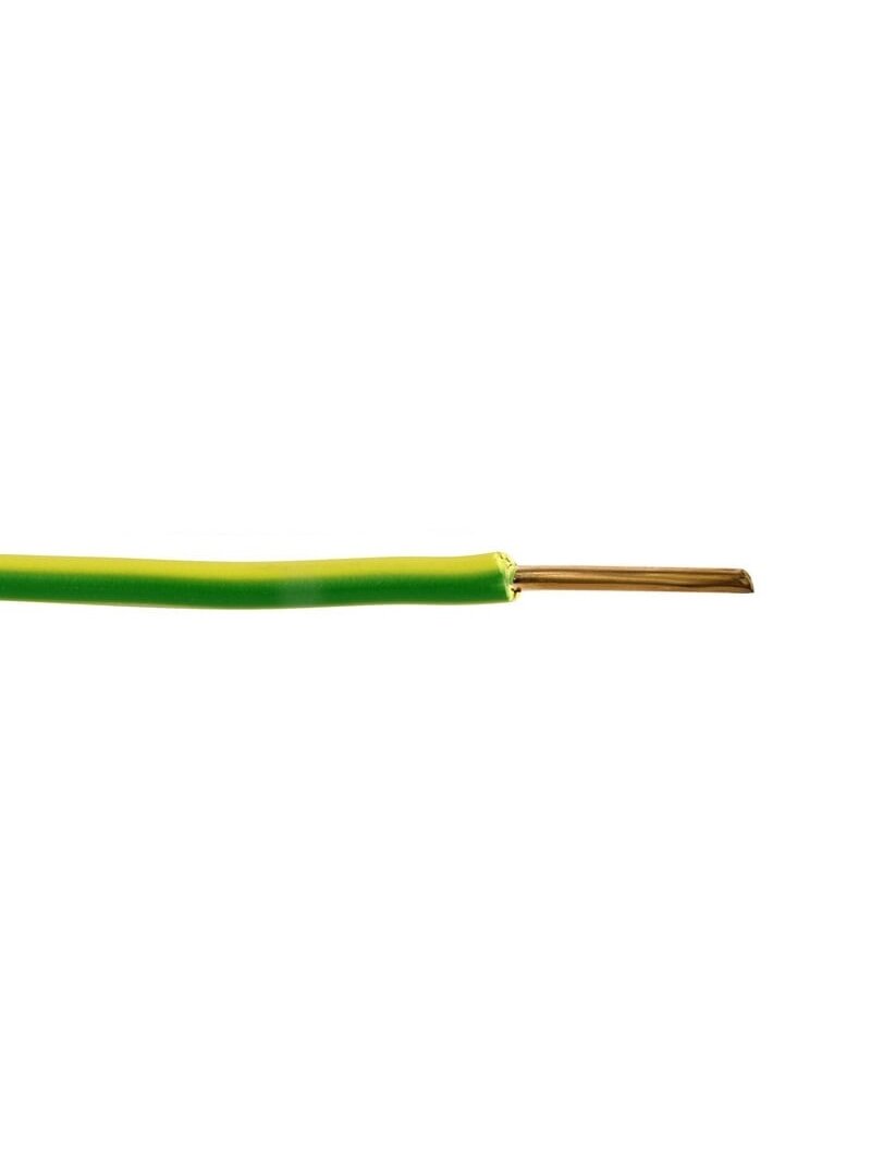 Elpar H07V-U (YDY) 1x10 mm2 vienagyslis laidas (monolitinis, geltonas / žalias, 1 m)