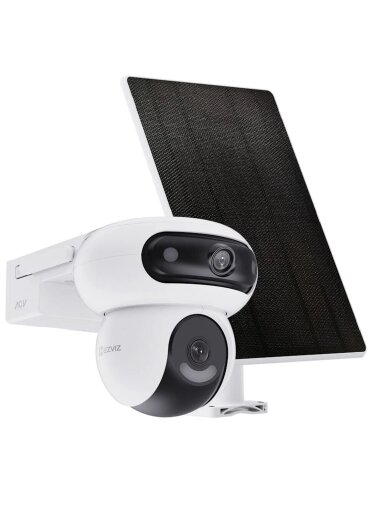EZVIZ CS-HB90/SP lauko akumuliatorinė dviguba kamera (2x4MP, 10400mAh, Su saulės panele)