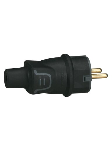 Guminis kištukas Legrand 050342 (juodas, laidas tiesiai, 16A, 250V)