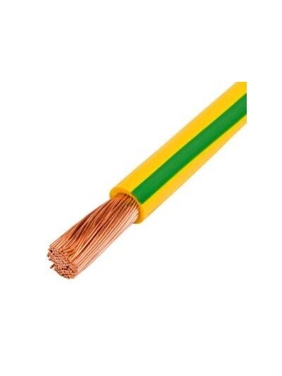 H07V-K (LgY) 1x6 mm2 vienagyslis laidas Lietkabelis (daugiavielis, geltonas/žalias, 100 m)