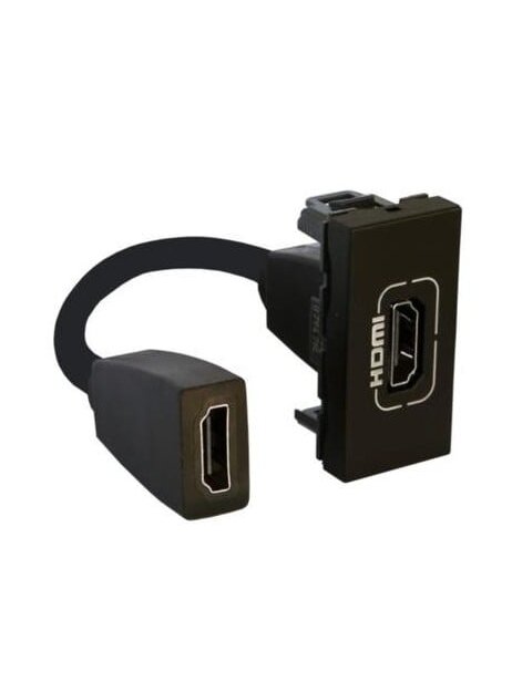 HDMI 1.4 modulinis lizdas Legrand Mosaic 079478L (įleidžiamas, juodas)