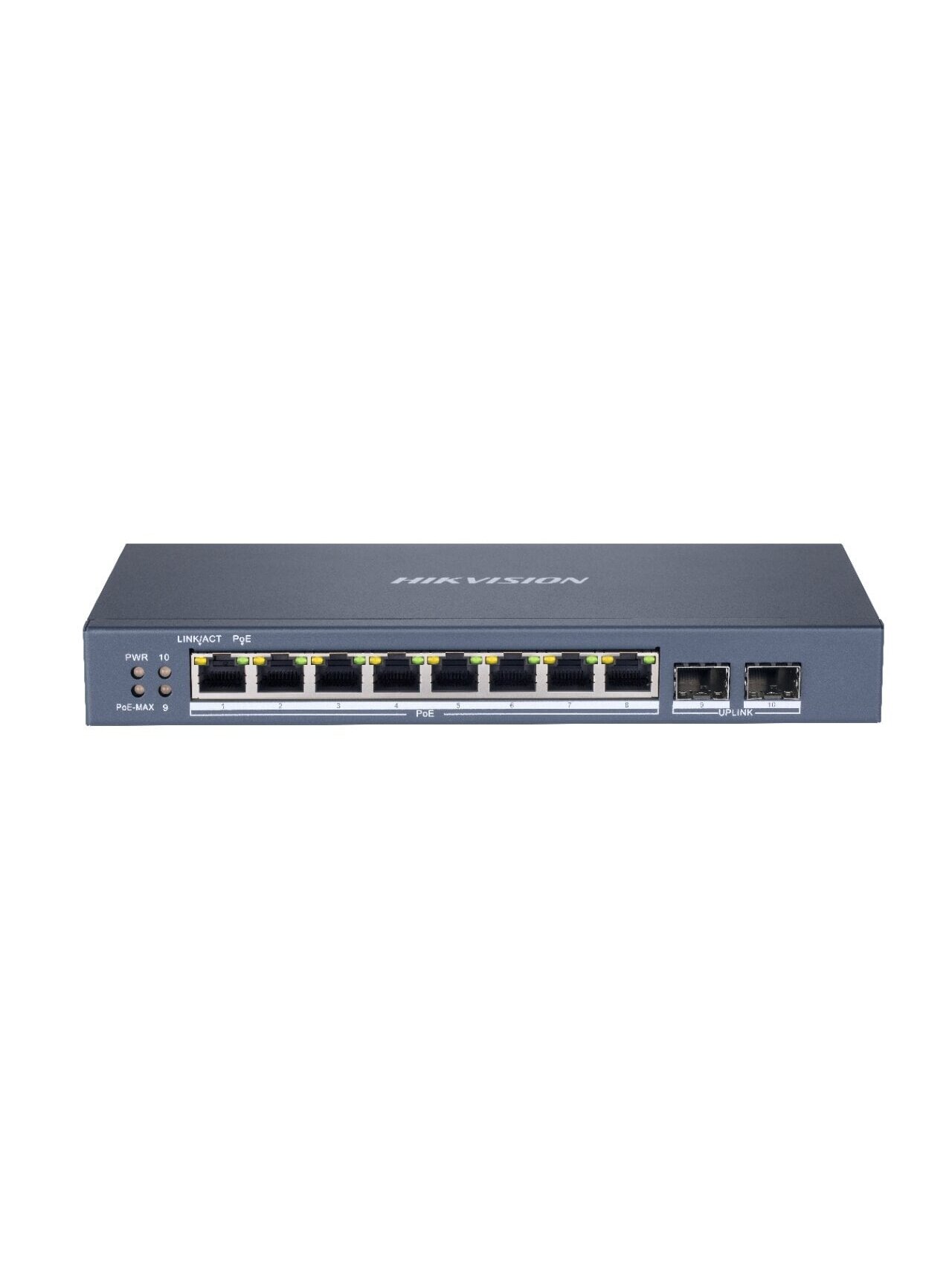 Hikvision 10 prievadų 8 PoE valdomas komutatorius DS-3E1510P-SI-8P2F Hikvision 10 prievadų 8 PoE valdomas komutatorius DS-3E1510P-SI-8P2F
