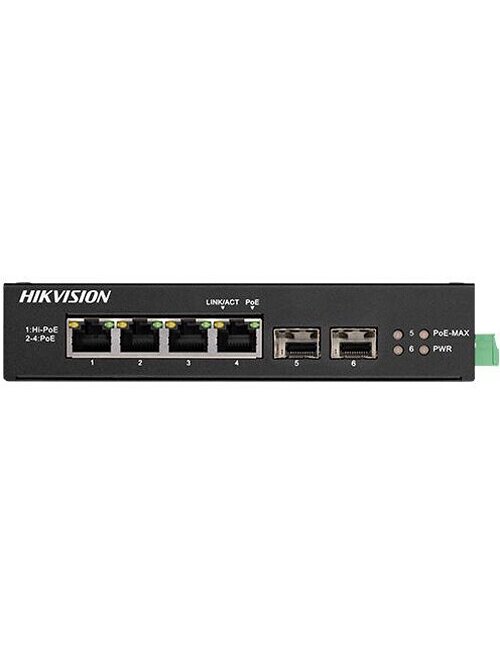 Hikvision 6 prievadų komutatorius DS-3T0506HP-E/HS Hikvision 6 prievadų komutatorius DS-3T0506HP-E/HS