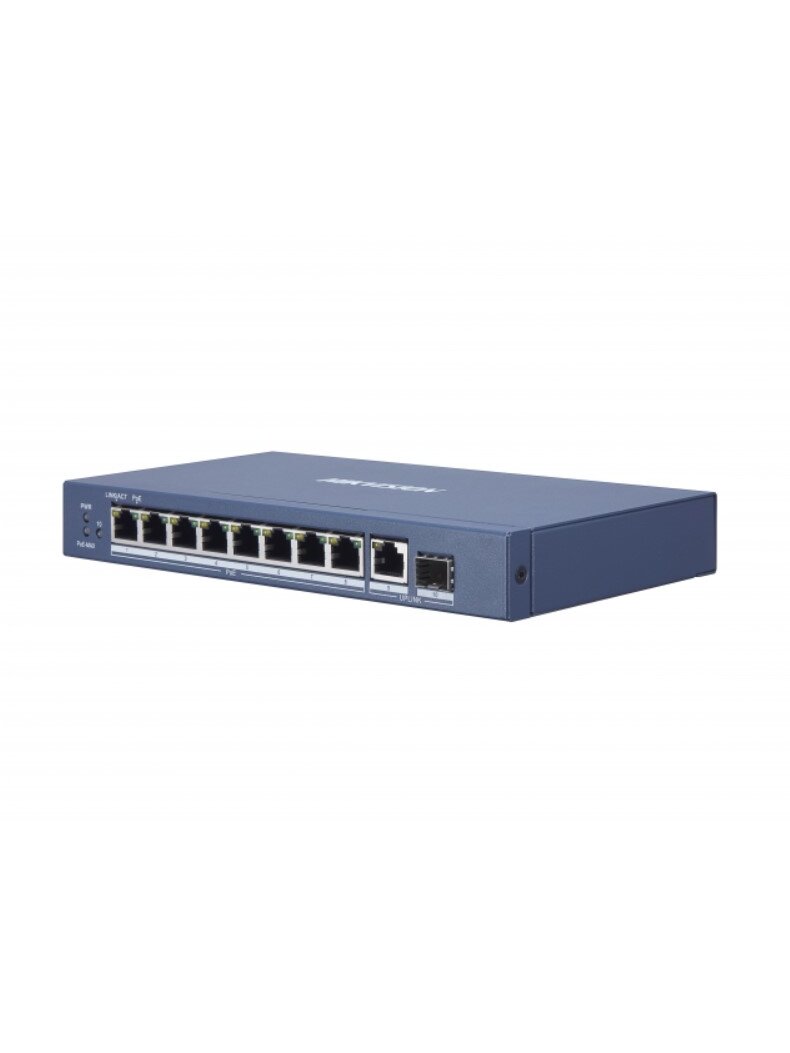 Hikvision 10 prievadų 8 PoE prievadų komutatorius DS-3E0510P-E/M Hikvision 10 prievadų 8 PoE prievadų komutatorius DS-3E0510P-E/M