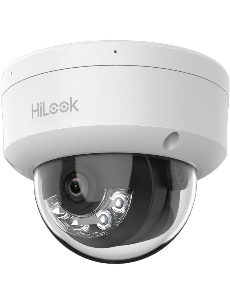 HiLook dome IPC-D120HA-LU F2.8 (balta, 2 MP, 30 m. IR, 30 m. LED, Hybrid Light)